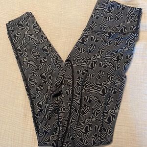 full length zebra pattern Vitality (formerly Balance Athletica) leggings.